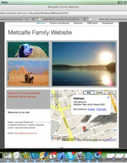 Example of a family Website Home Page ... click to see our Flyer