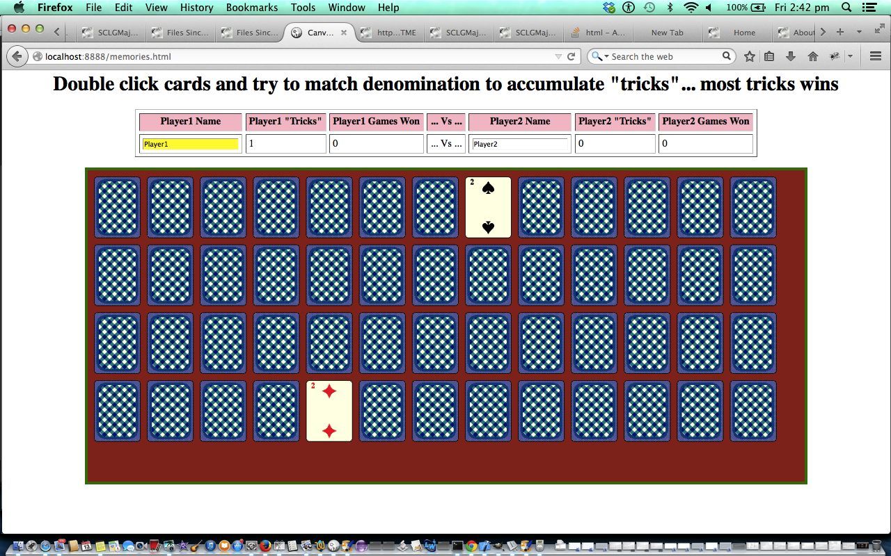 HTML Javascript Canvas Memories Card Game Primer Tutorial Robert 