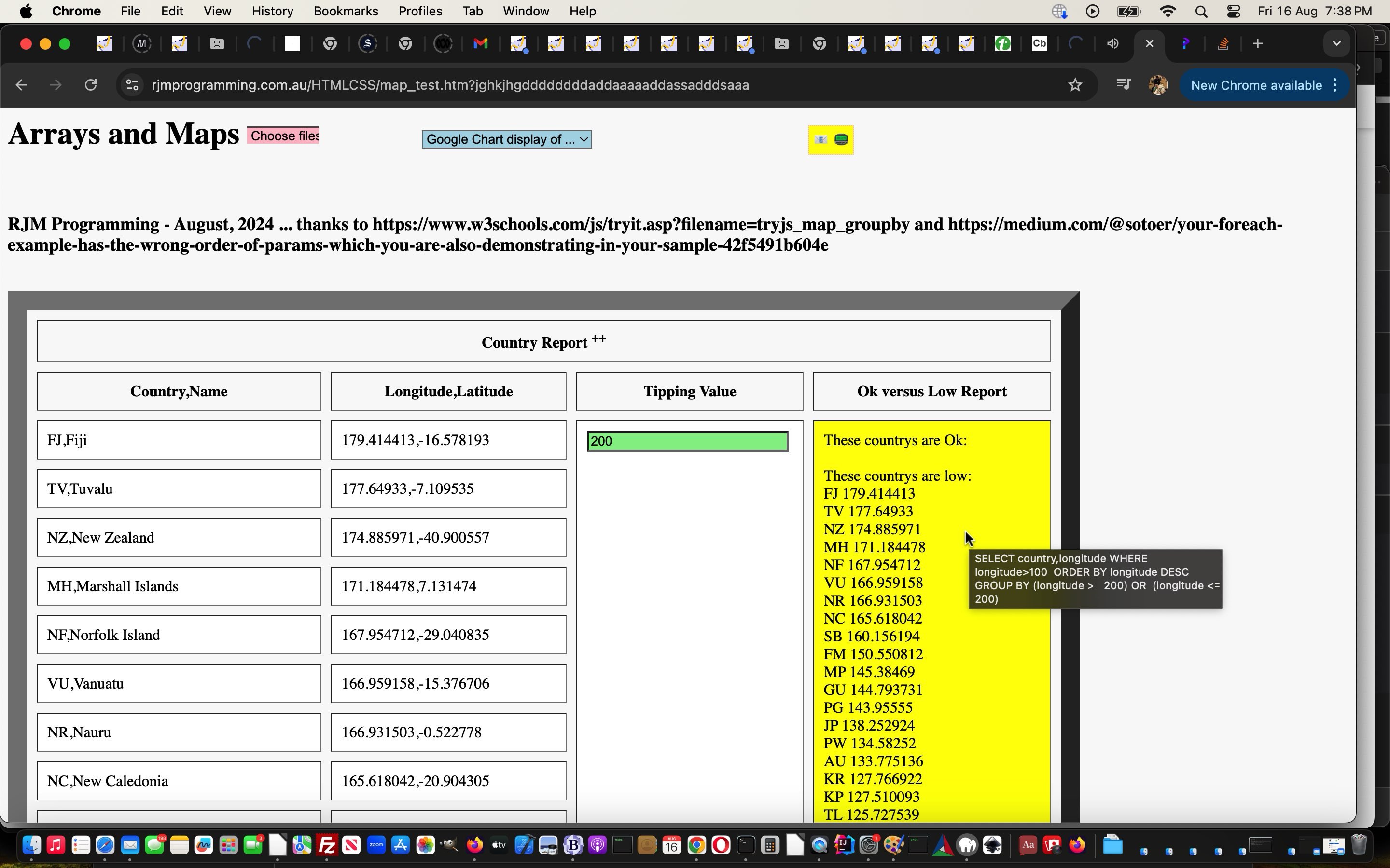 Javascript Map Array SQL Tutorial