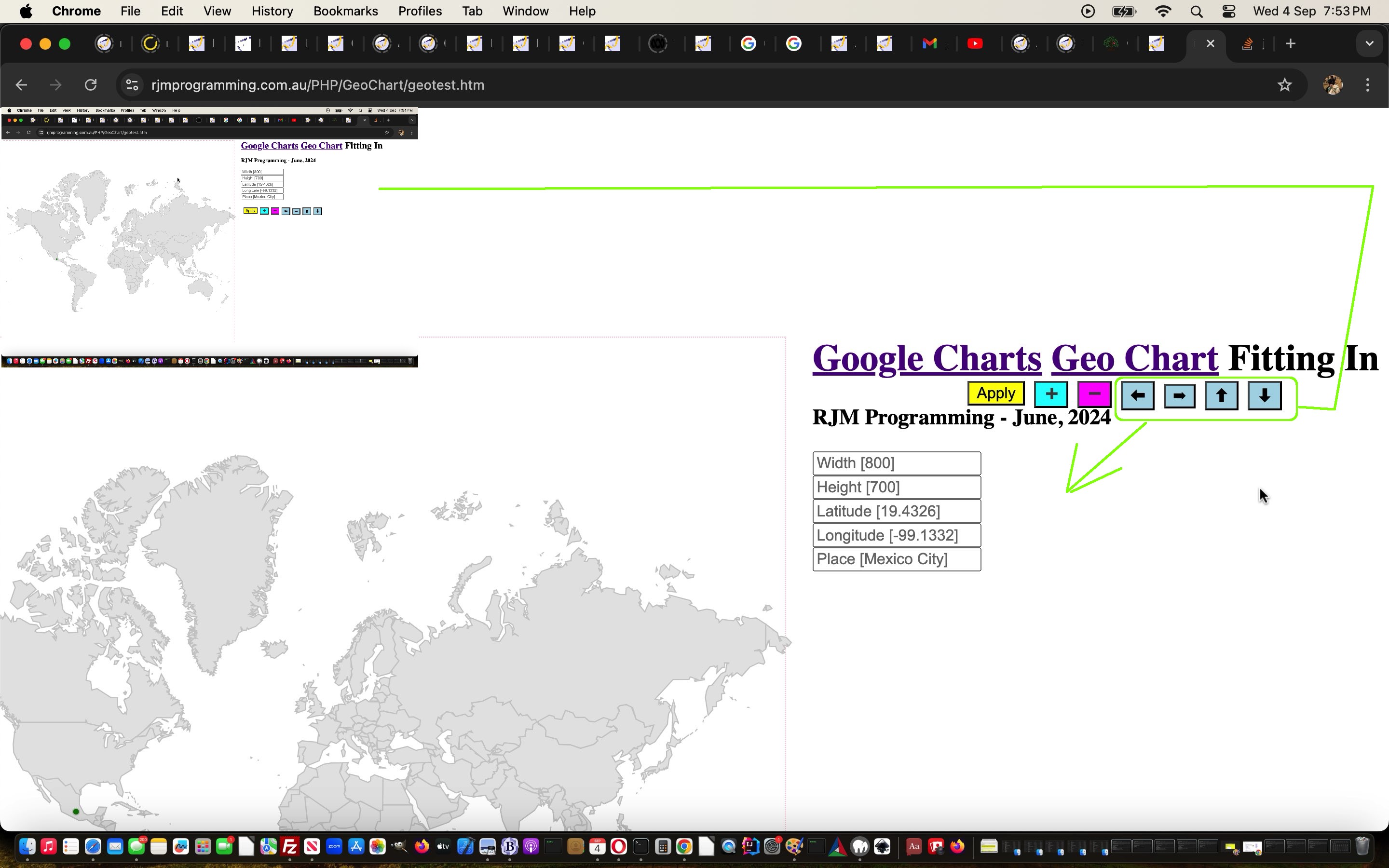 Google Charts Geo Chart Nesting and Zooming and Simulated Scrolling Tutorial