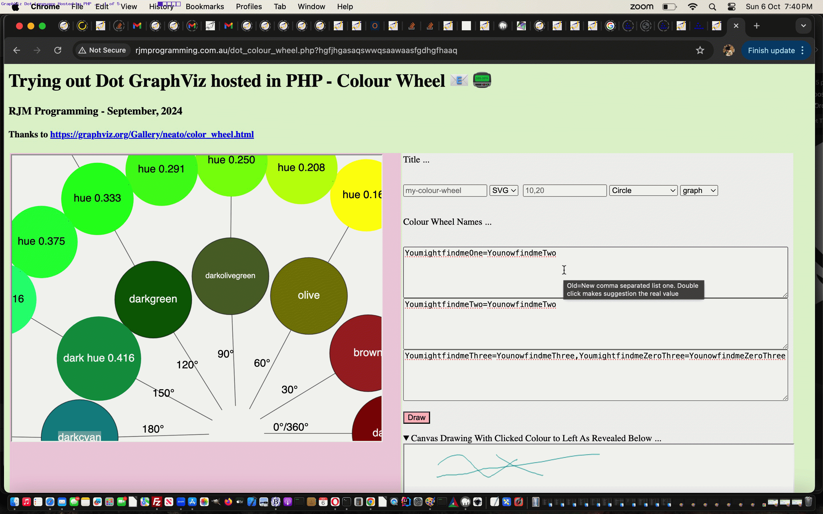 GraphViz via PHP on AlmaLinux Dot Colour Wheel Tutorial