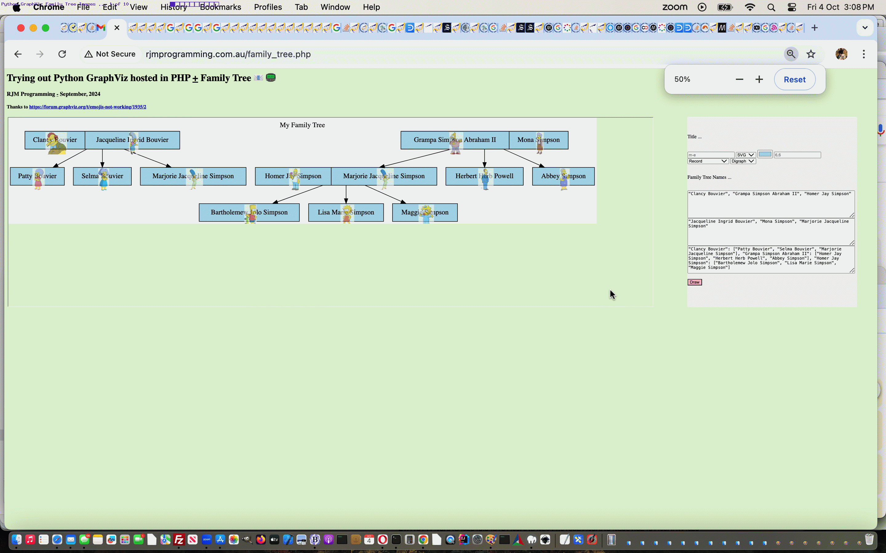 Python GraphViz via PHP on AlmaLinux Family Tree Image Tutorial