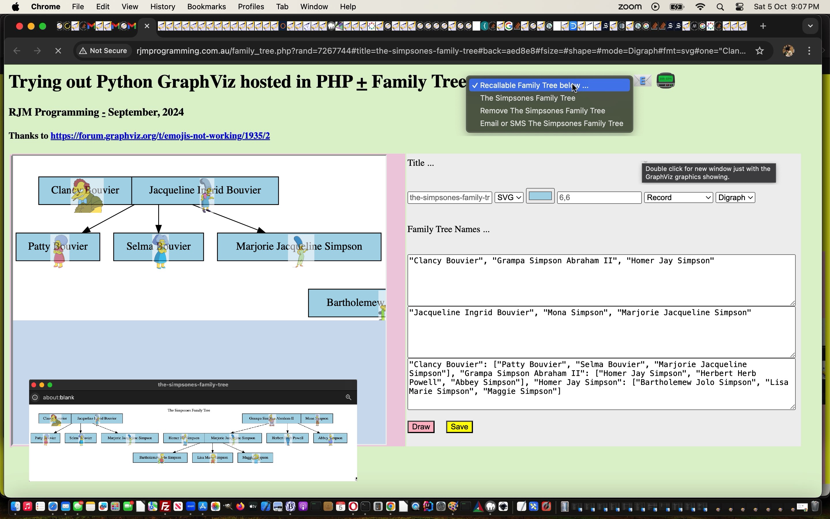 Python GraphViz via PHP on AlmaLinux Family Tree Recall Tutorial