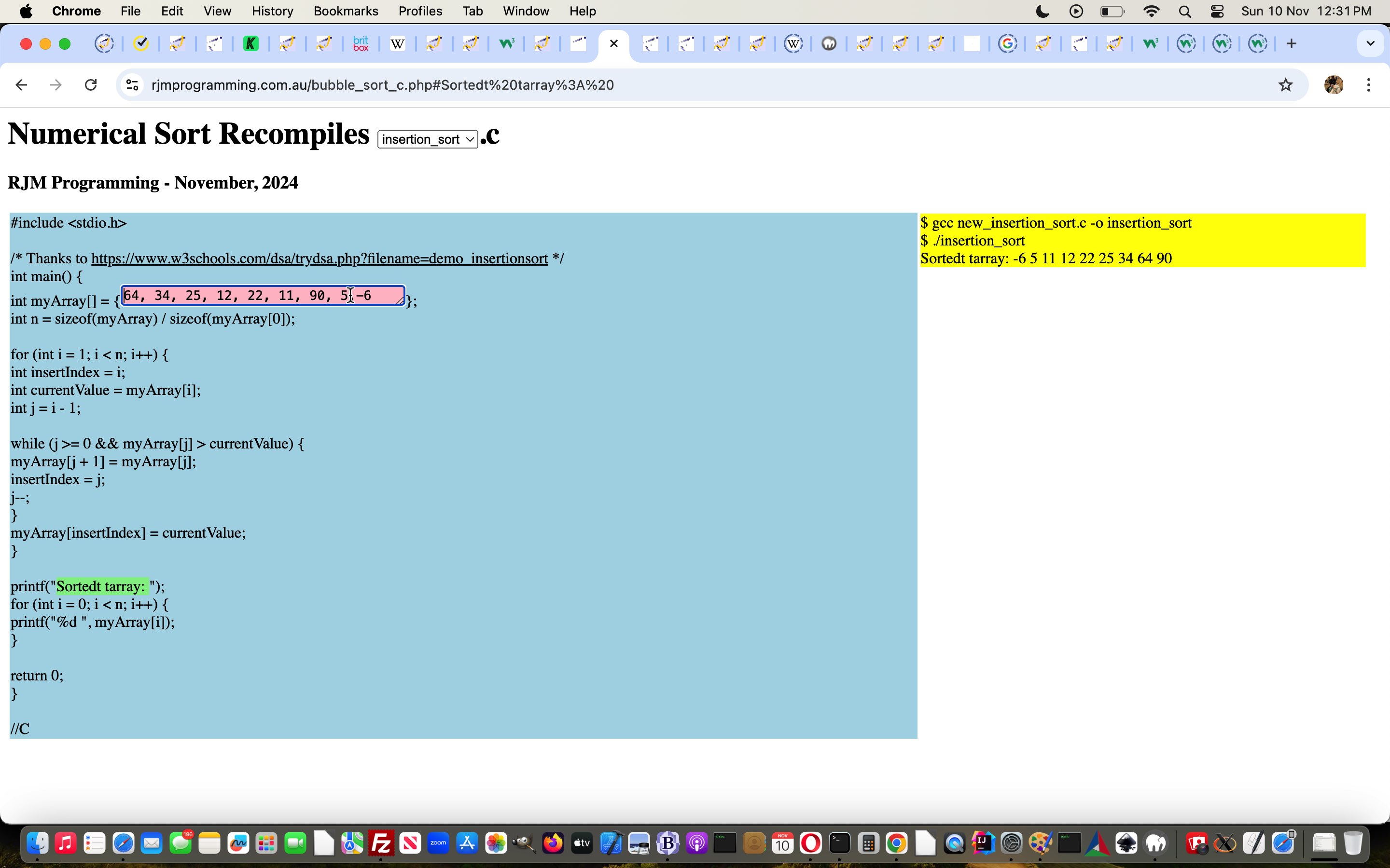 PHP Recompiles C Numerical Sort Hashtag Genericization Tutorial