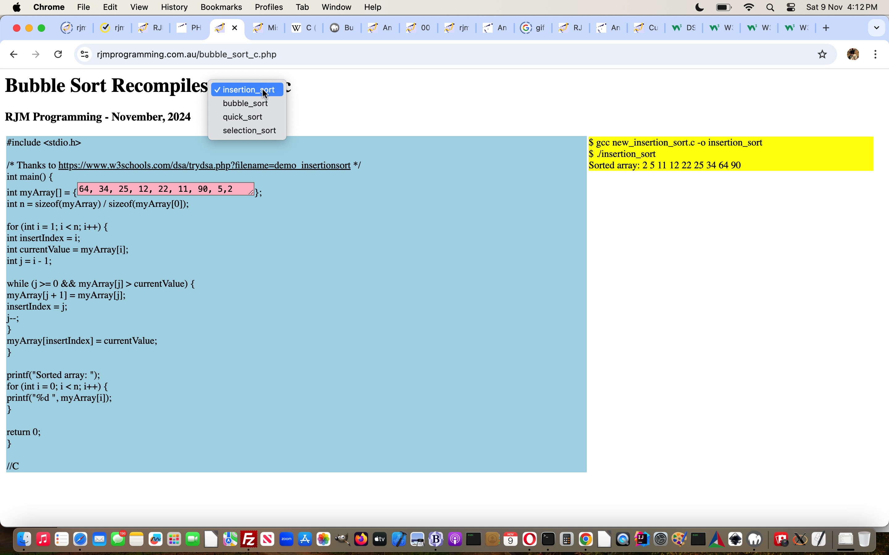 PHP Recompiles C Numerical Sort Genericization Tutorial