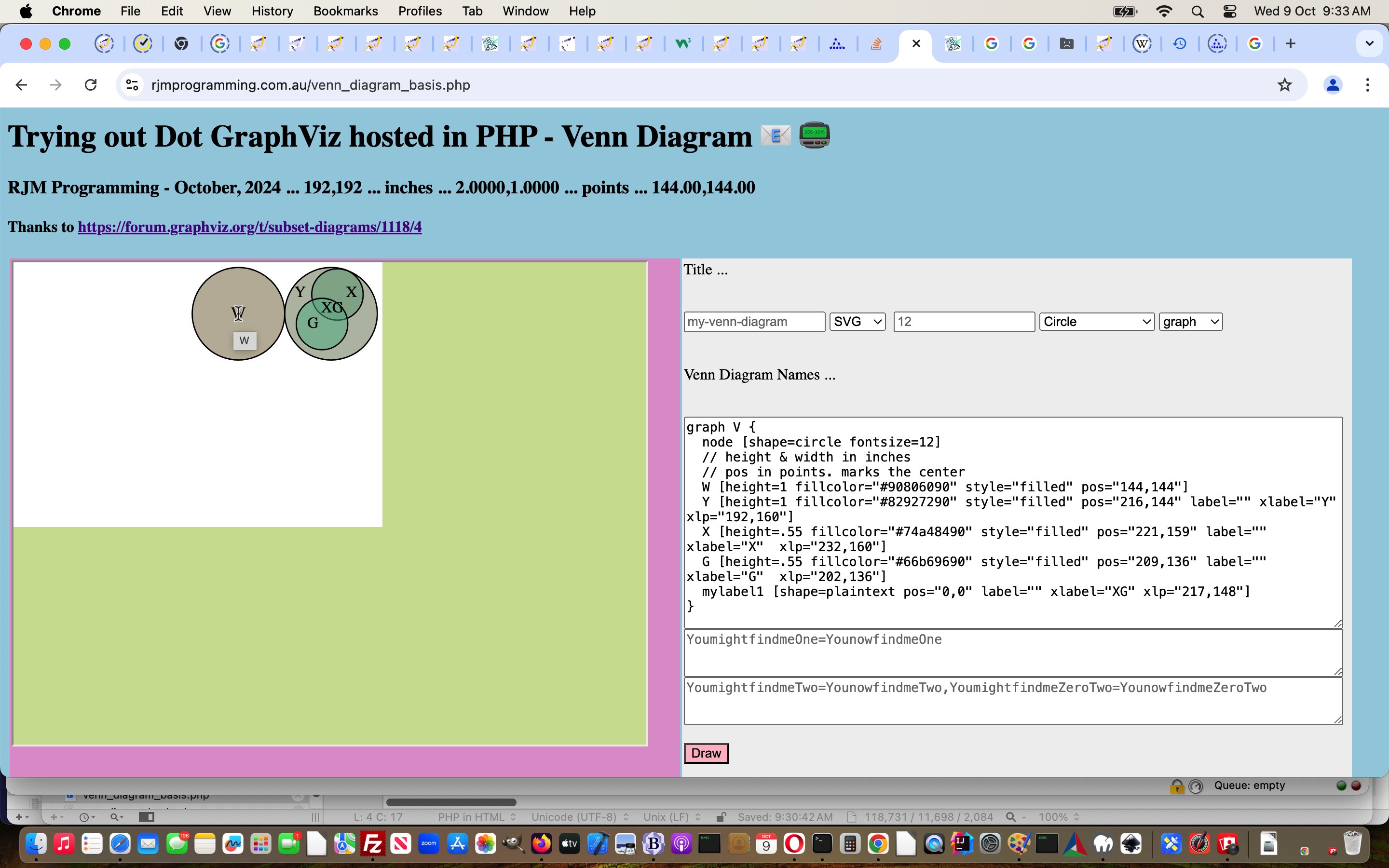 GraphViz via PHP on AlmaLinux Dot Venn Diagram Positioning Tutorial