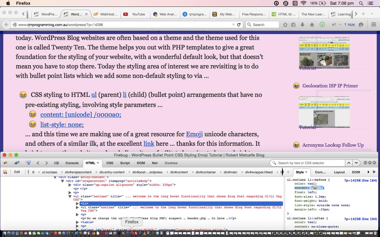 WordPress Bullet Point CSS Styling Emoji Tutorial Robert James 