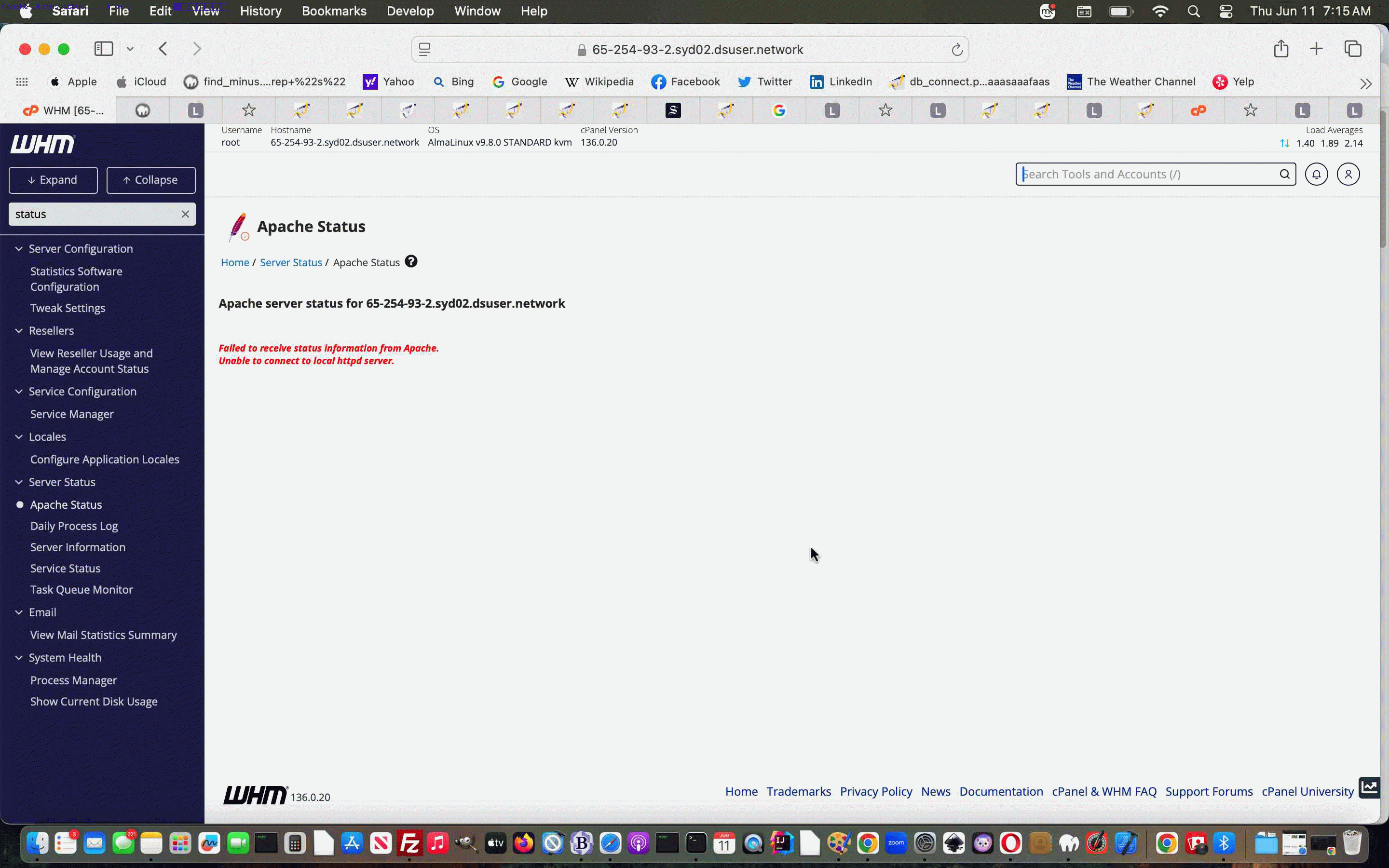 AlmaLinux Apache Status Report Fail Tutorial AlmaLinux Apache Status Report Fail Tutorial